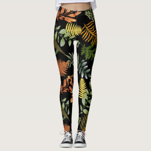 Leggings Coloré Foliage Botanique Fosse Fluale Imprimer