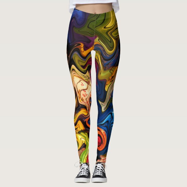 Leggings coloré, gai, coloré + motif, textile (Devant)