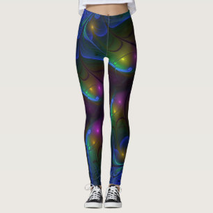 Leggings Coloré Lumineux Abstrait moderne Trippy Fractal