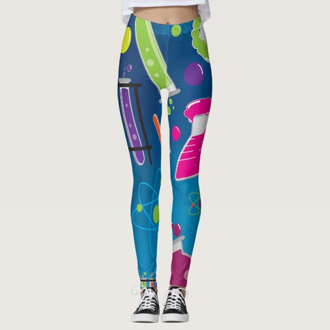 Leggings Coloré Mad Scientist Science Funky brillant (Devant)