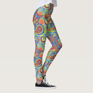 Leggings Coloré Retro Floral Paisley Motif