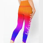 Leggings Coloré rose bleu orange ombre Nom de l'effet<br><div class="desc">Colorful Pink Blue Orange Ombre Nom d'effet Leggings. Ces légendes élégantes ont une belle impression Motif couleur rose bleu orange orange orange avec espace pour ajouter le nom de famille. Pour toute personnalisation,  n'hésitez pas à me contacter à mypaperlove2021@gmail.com</div>