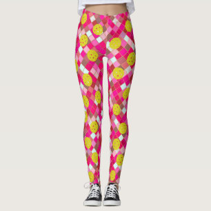 Leggings Coloré rose Géométrique Diamant Fun Pickleball