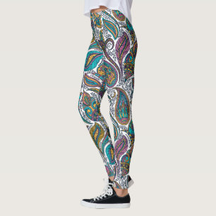 Leggings Colorée Tribal floral paisley motif