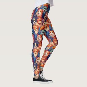 Leggings Colorés À Thème Canin