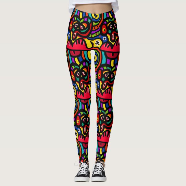 Leggings colorés Abstraits (Devant)