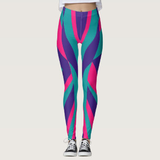 Leggings colorés abstraits rétro des années 80 et