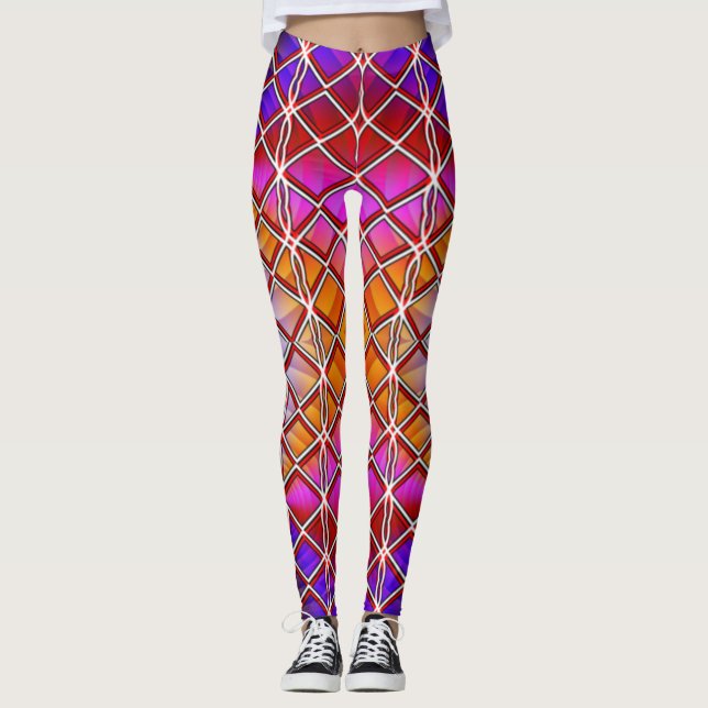 Leggings Colorés Vibrants et Confortables (Devant)