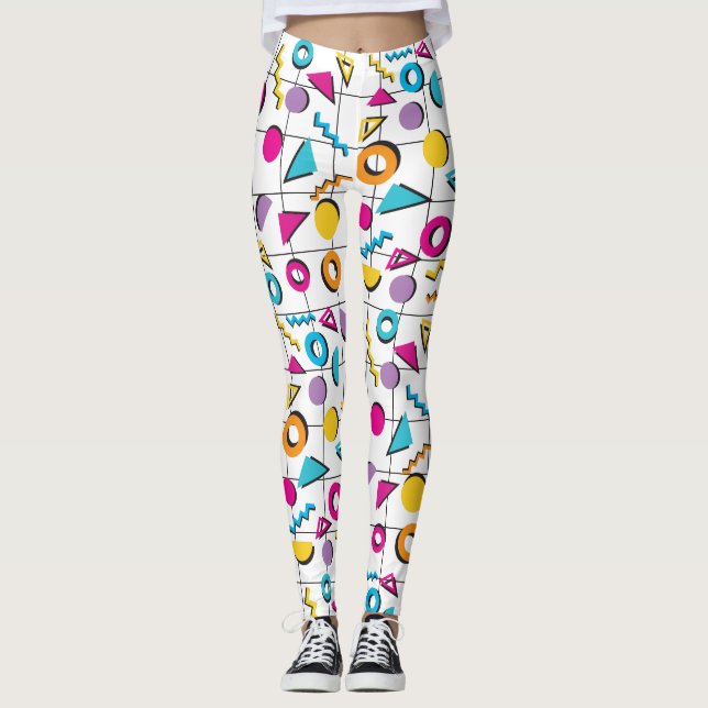 Leggings Colorful 80's Motif géométrique (Devant)