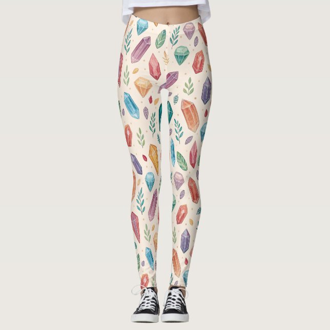 Leggings Colorful Gemstone Pattern (2) (Devant)
