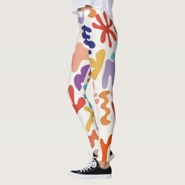 Leggings Colorful Matisse Motif Formes botaniques Abstraite (Gauche)