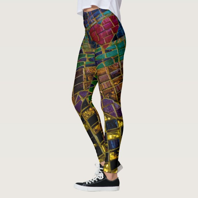 Leggings Colorful Red Heart Mosaic (Gauche)