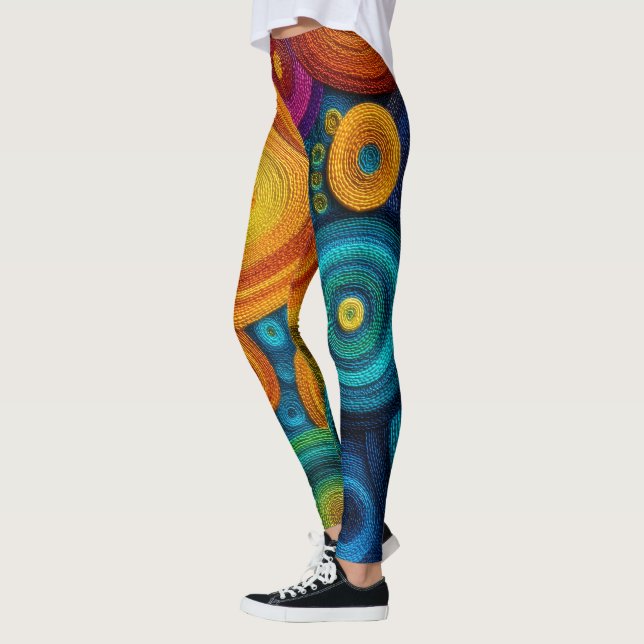 Leggings Colorful Spiral Abstract Pattern Geometric Swirl (Gauche)