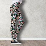 Leggings Colorful Sugar Skulls Pattern on Black<br><div class="desc">Bright images of sugar skulls make a colorful pattern on this fun tank top. There are several different skull images,  all individual in various colors,  and placed on a dramatic black background.</div>