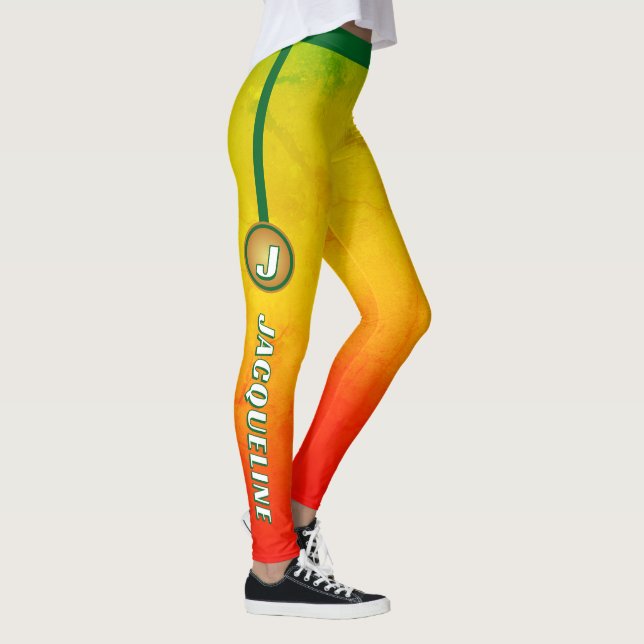 Leggings COMBO Grunge et VERT avec nom DUAL DEUX TONS (Droite)