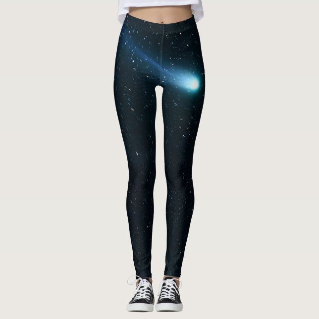 Leggings Comète dans le ciel nocturne (Devant)