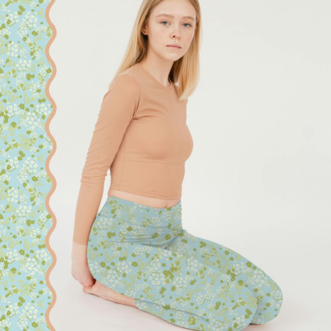 Leggings Comfy Yoga acqua fleurs (Créateur téléchargé)