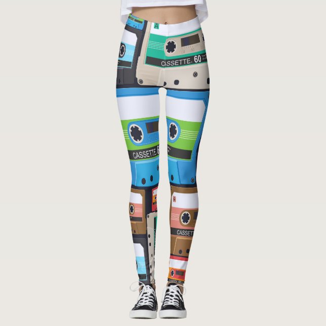 Leggings Composition Abstraite des cassettes compactes (Devant)