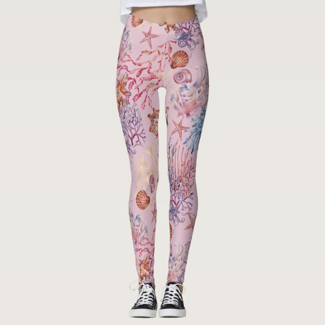 Leggings Composition de aquarelle sous-marine Série Design  (Devant)