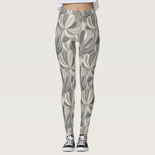 Leggings Composition florale abstraite à la gouache (Devant)