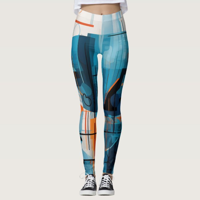 Leggings Composition géométrique Abstraite (Devant)