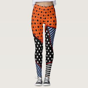 Leggings Composition géométrique Abstraite : Bleu orange
