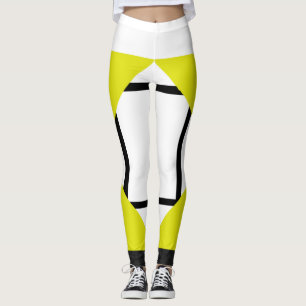 Leggings Composition I Lozengs 4 lignes Bl Jaune