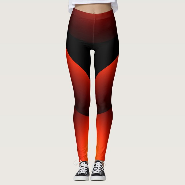 Leggings Concepteur chic de contemporain de noir de rouille (Devant)