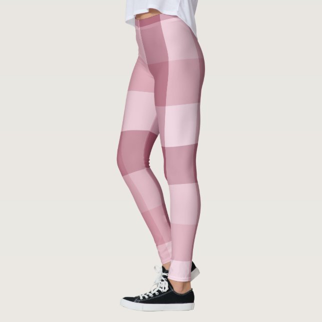 Leggings Conception à carreaux et à vichy rose (Gauche)