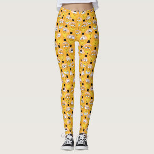 Leggings Conception à la mode jaune d'Emoji d'amusement