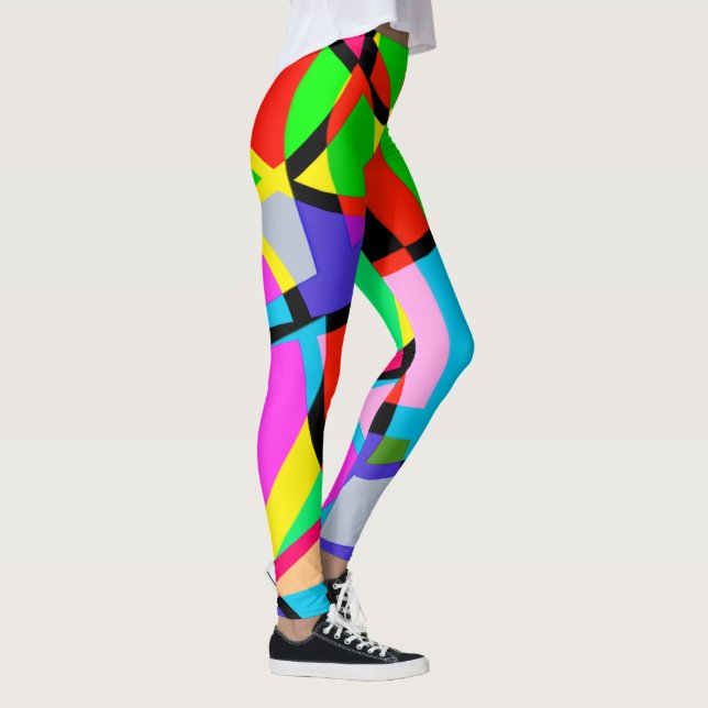 Leggings Conception abstraite couleur vive (Droite)