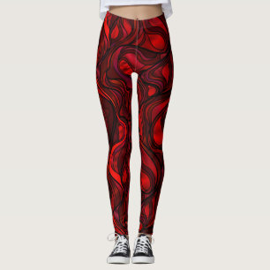 Leggings Conception abstraite d'arc-en-ciel de rouge
