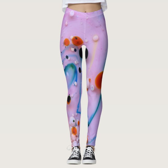 Leggings Conception Abstraite de l'affichage multicolore (Devant)