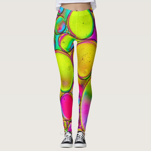 Leggings Conception Abstraite de l'affichage multicolore (Devant)