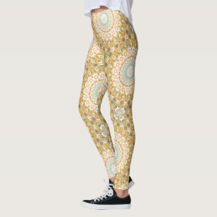 Leggings Conception Abstraite de Mandala Terreux Chaud