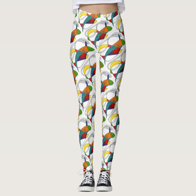 Leggings Conception abstraite formes de boomerang organique (Devant)