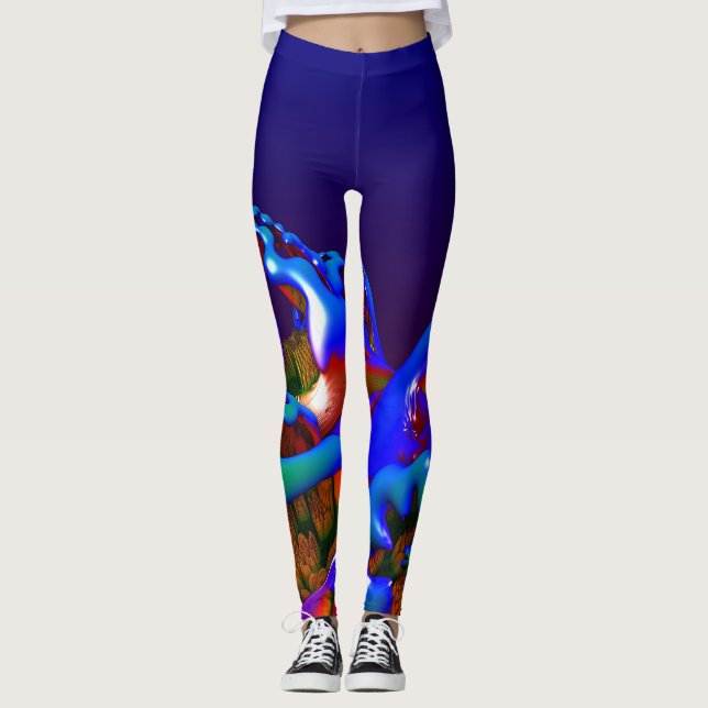 Leggings Conception Abstraite Fractale du Nouvel Âge (Devant)