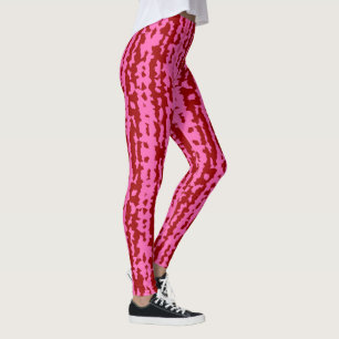 Leggings Conception Abstraite Irrégulière Rose Marron Rouge