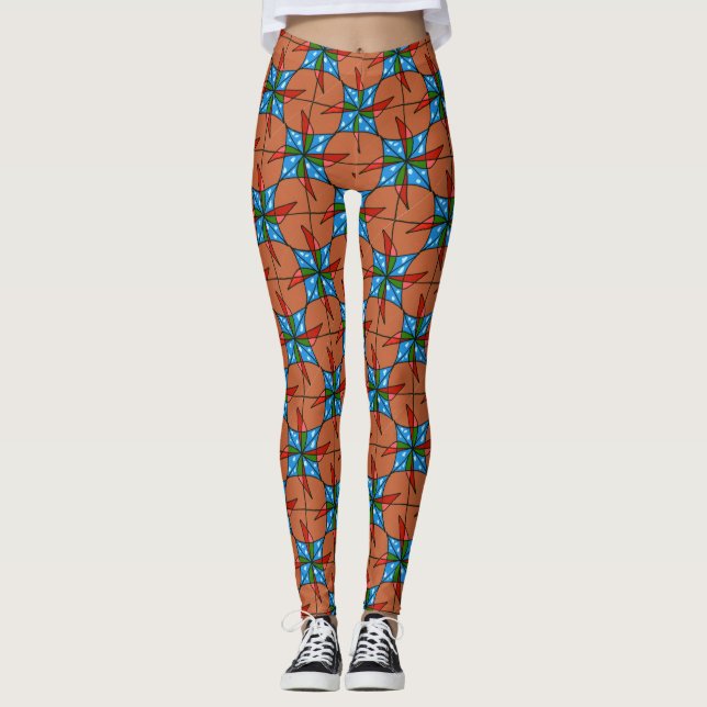 Leggings Conception abstraite, tourbillon pour enfant deux  (Devant)
