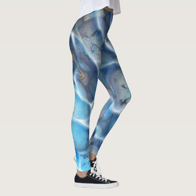 Leggings Conception avec de l'eau transparente bleue (Droite)