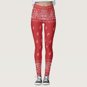 Leggings Conception classique de Bandana de Paisley Rouge