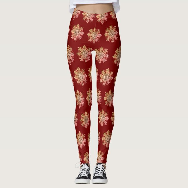 Leggings Conception complexe de flocon de neige (Devant)