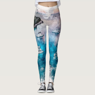 Leggings Conception d'aquarelle de Le Caviar Catamaran