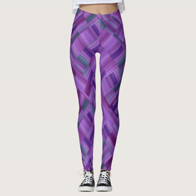 Leggings Conception de bloc violet (Devant)
