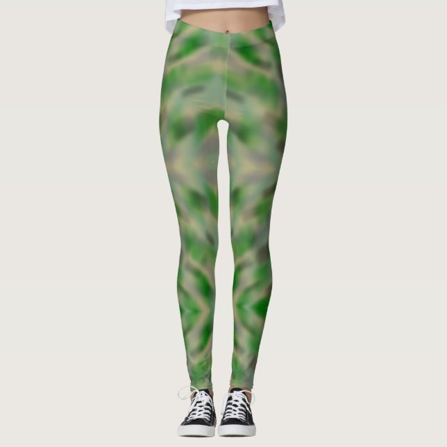 Leggings Conception de camouflage gris vert abstrait (Devant)
