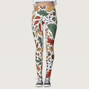Leggings Conception de Carré feuille couleur automne