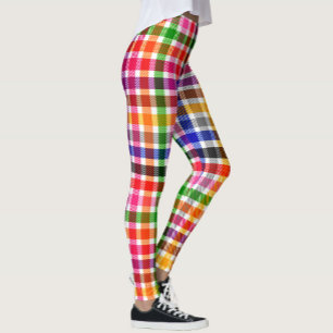 Leggings Conception de carreaux tartan à plaid en twill col