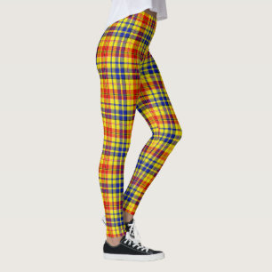 Leggings Conception de carreaux tartan jaune rouge bleu