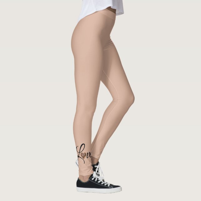 Leggings Conception de cœur de léopard glamour amour (Droite)