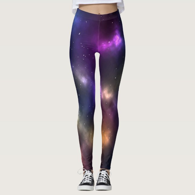 Leggings Conception de constellations de l'espace cosmique  (Devant)